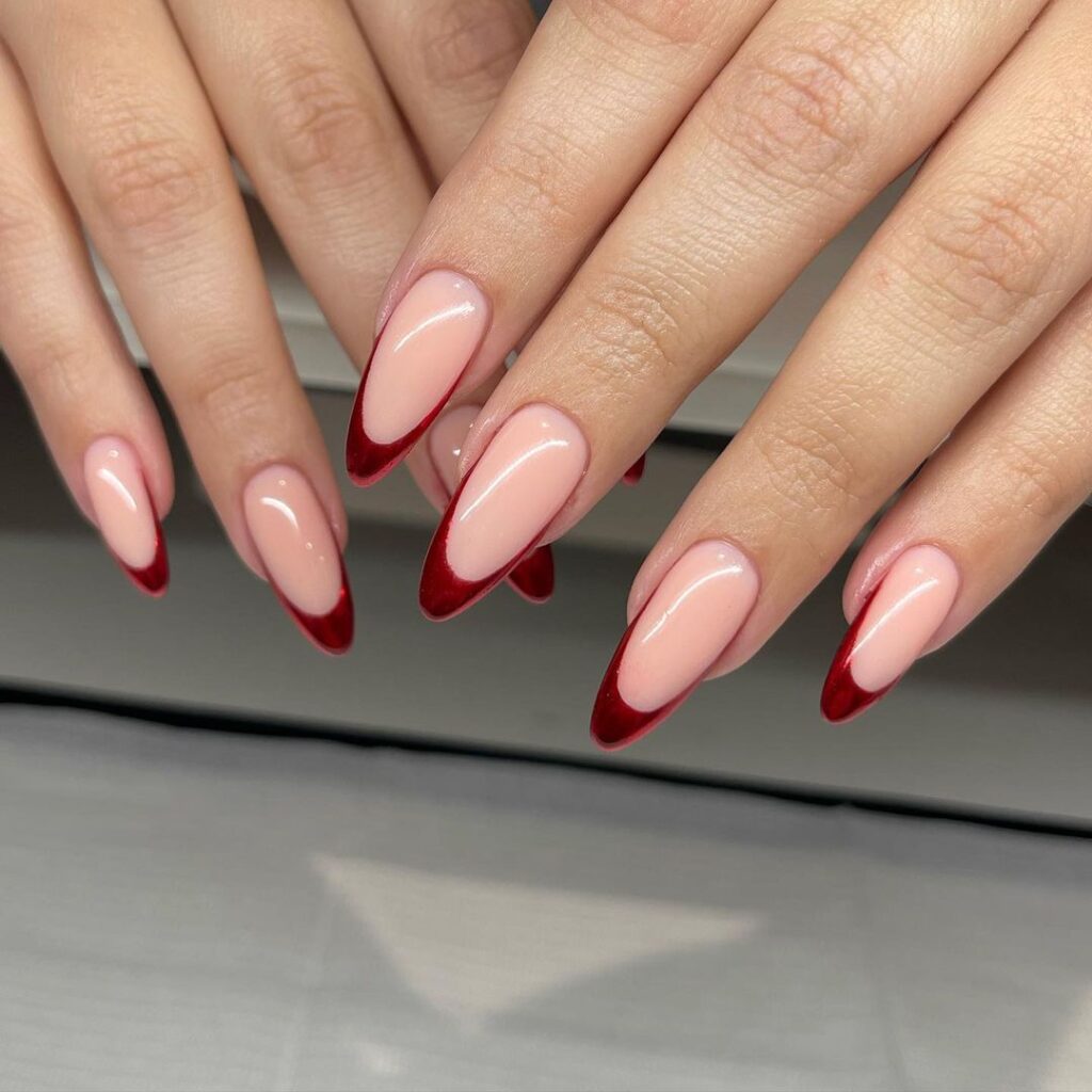 Baby-Pink-with-Red-French-Tip-1