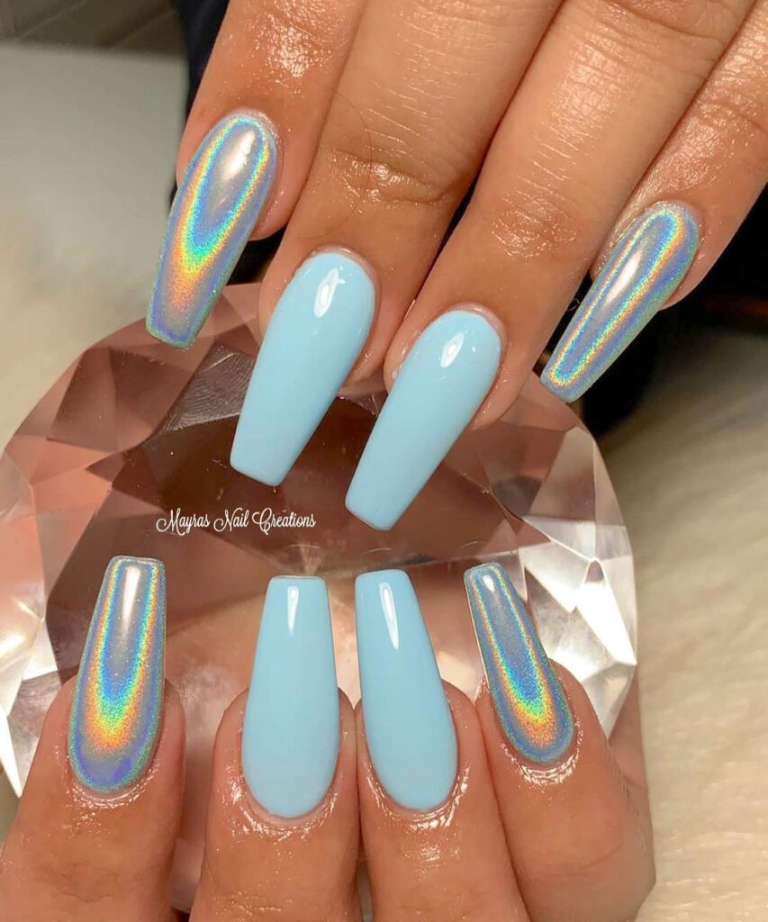 Baby Blue Nails
