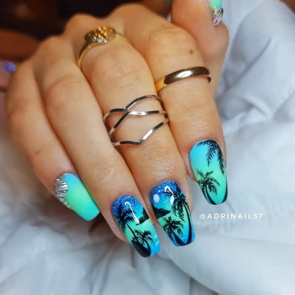 summer acrylic nail