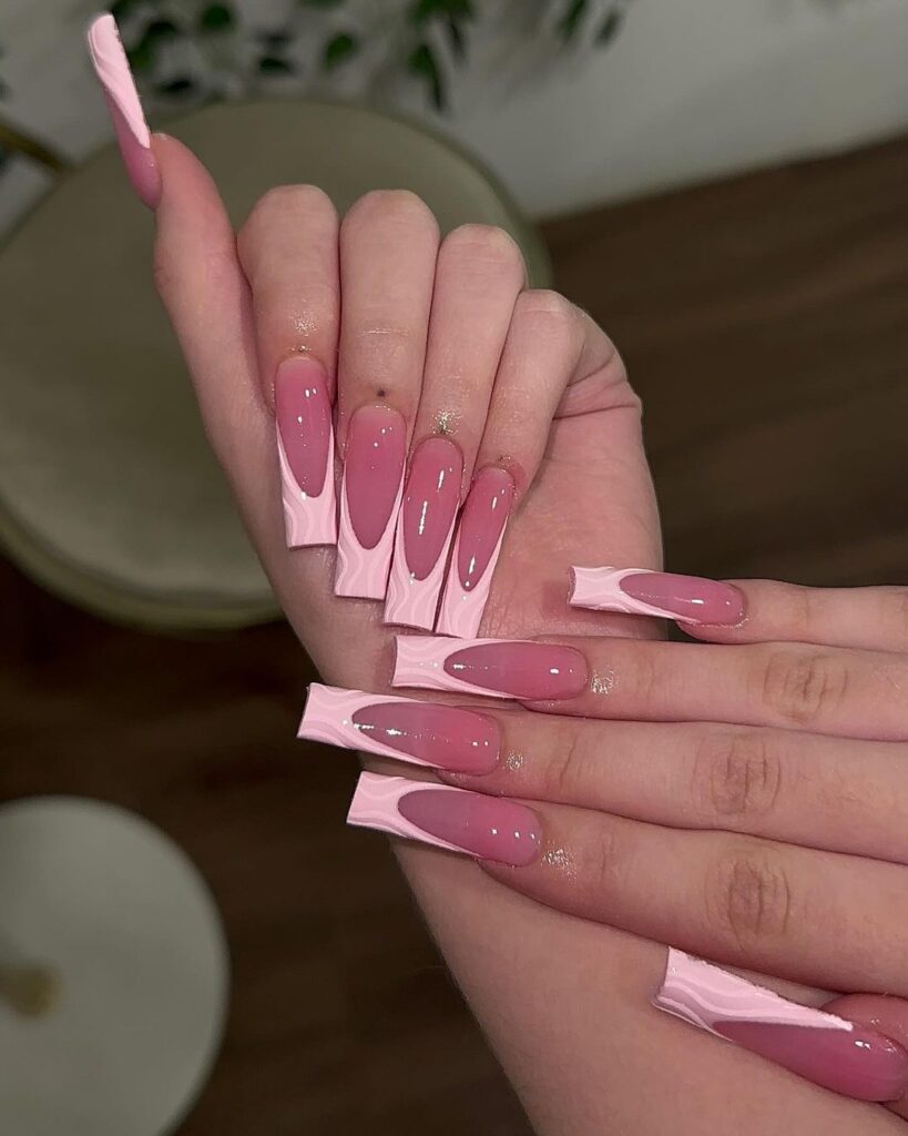 Pink French tips Nails
