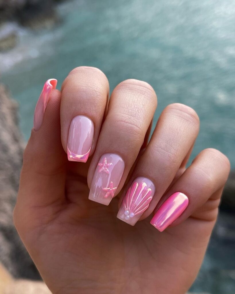 Pink Holiday Nails
