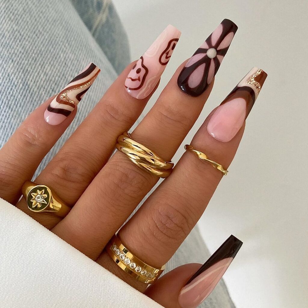 brown nail designs