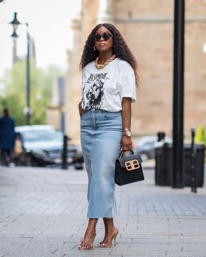 Shirts to wear with a jean skirt on sale